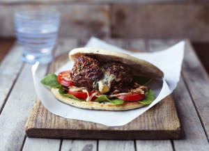 Cyrus Todiwala’s blue cheese-stuffed lamb burgers