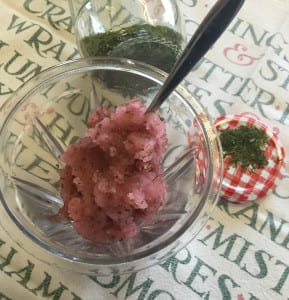 Sea lettuce sorbet. Picture: Fiona Bird