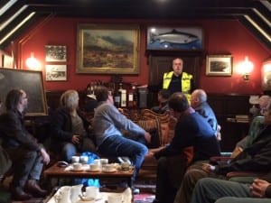 Cragganmore distillery manager Kevin Innes takes time out to talk to his guests. 