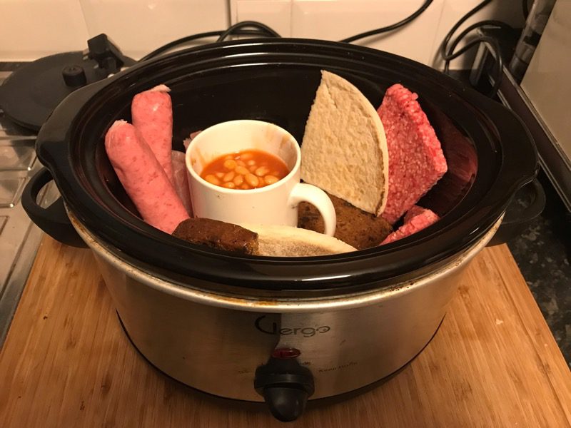 Scottish fry-up slow cooker